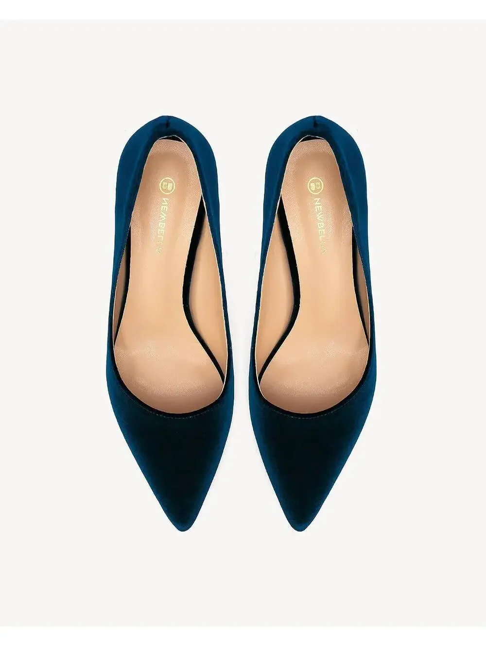 NEWBELLA Women's Velvet Low Heels Dress Pumps, Size 5.5